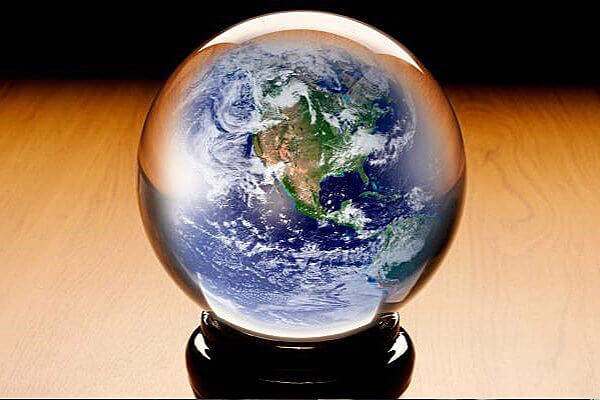Sustainable Earth in crystal ball